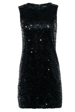 Tahari - Black Sequin Sleeveless Mini Dress Sz 2