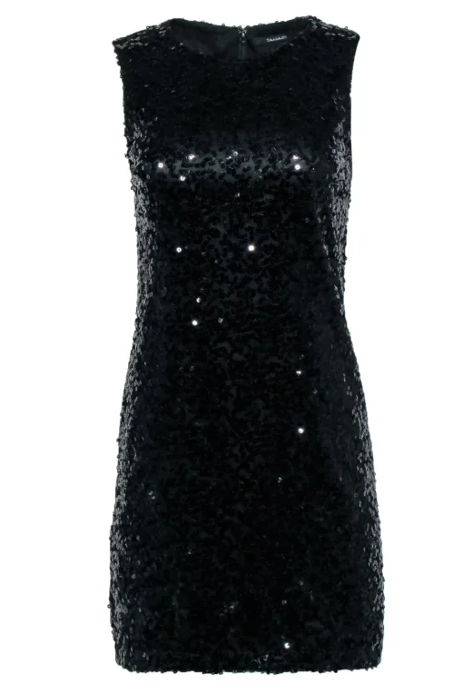 Tahari - Black Sequin Sleeveless Mini Dress Sz 2