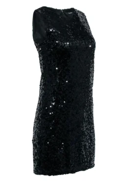 Tahari - Black Sequin Sleeveless Mini Dress Sz 2