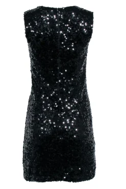 Tahari - Black Sequin Sleeveless Mini Dress Sz 2