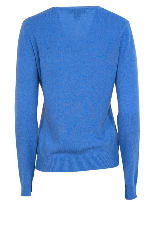Tahari - Blue Cashmere V-Neck Sweater Sz L