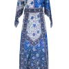 Tanvi Kedia - Blue Multi Paisley Print Dress Sz 4