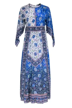 Tanvi Kedia - Blue Multi Paisley Print Dress Sz 4