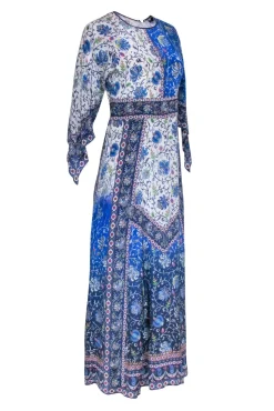 Tanvi Kedia - Blue Multi Paisley Print Dress Sz 4