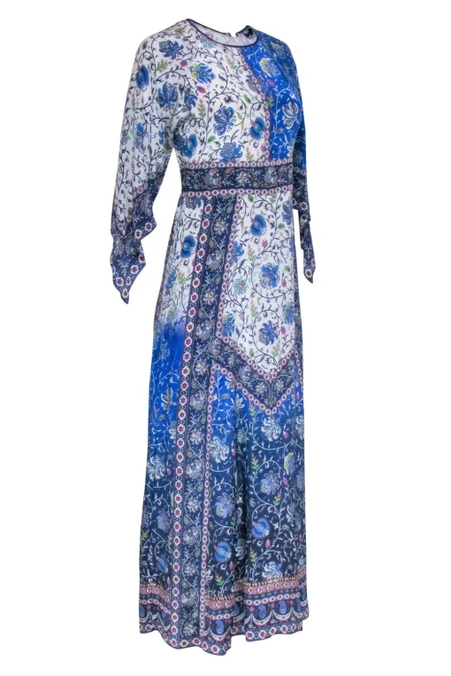 Tanvi Kedia - Blue Multi Paisley Print Dress Sz 4