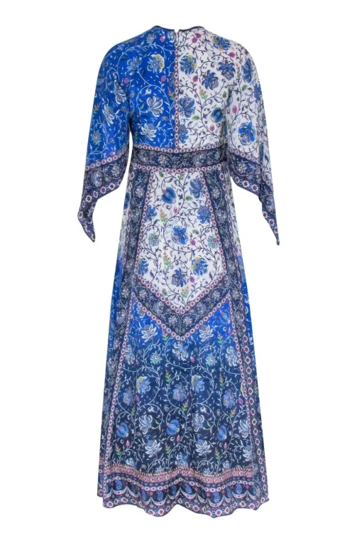 Tanvi Kedia - Blue Multi Paisley Print Dress Sz 4