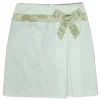 Tara Jarmon - Light Mint Cotton Pleated A-Line Skirt w/ Satin Bow Sz 2