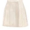 Tara Jarmon - White Lace Skirt w/ Fishnet Accent Sz 2