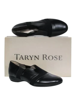 Taryn Rose - Black Leather & Fabric "Sakia Nappa" Loafers Sz 10