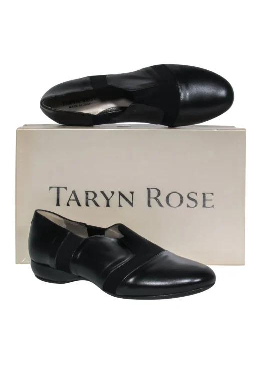 Taryn Rose - Black Leather & Fabric "Sakia Nappa" Loafers Sz 10