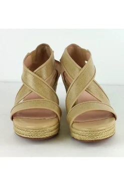 Taryn Rose - Tan Strappy Krissy Espadrille Wedges Sz 7.5
