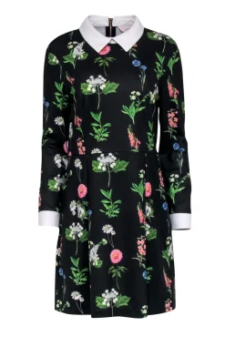 Ted Baker - Black & Multi Color Floral Collared Dress Sz 10