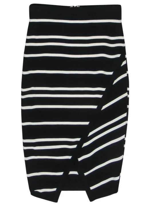 Ted Baker - Black & White Bandage "Petulia" Midi Skirt Sz 8