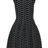 Ted Baker - Black & White Patterned Knit Bodycon Dress Sz 10