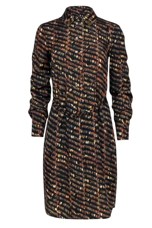 Ted Baker - Black, Brown, & Orange Print Dress Sz 4