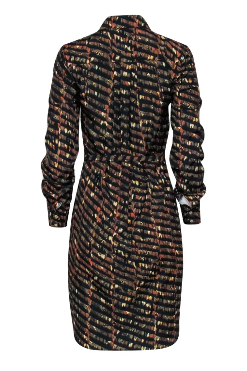 Ted Baker - Black, Brown, & Orange Print Dress Sz 4