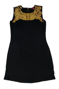 Ted Baker - Black Dress w/ Sequin Collar Sz 4