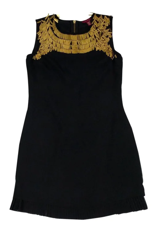 Ted Baker - Black Dress w/ Sequin Collar Sz 4