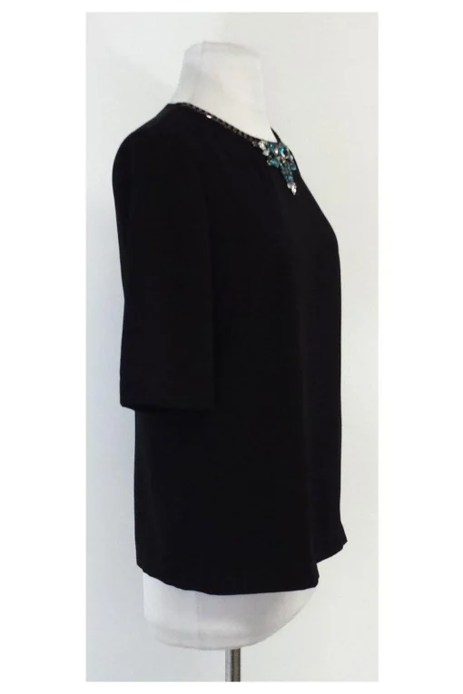 Ted Baker - Black Jeweled Neckline Blouse Sz 6