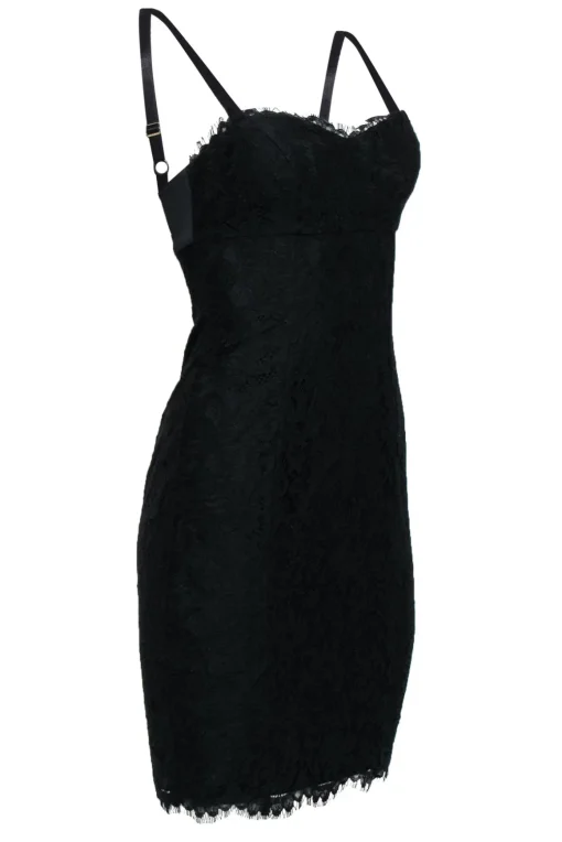Ted Baker - Black Lace Satin Empire Waist Cocktail Dress Sz 4