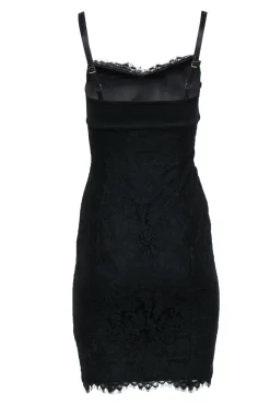 Ted Baker - Black Lace Satin Empire Waist Cocktail Dress Sz 4