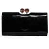 Ted Baker - Black Patent Leather Wallet w/ Rose Gold Hardware