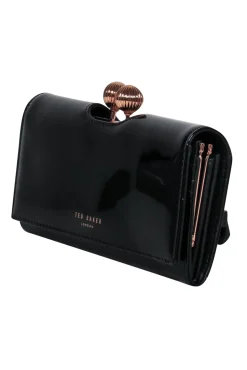 Ted Baker - Black Patent Leather Wallet w/ Rose Gold Hardware