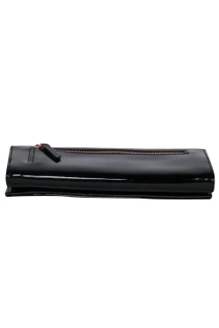 Ted Baker - Black Patent Leather Wallet w/ Rose Gold Hardware