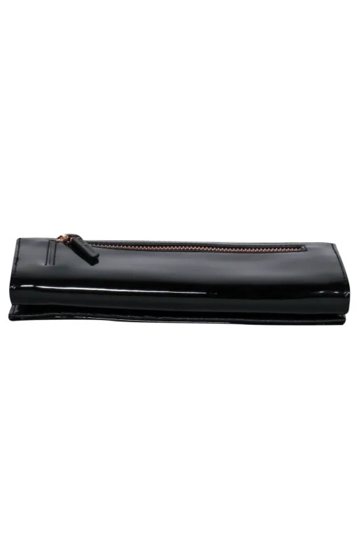 Ted Baker - Black Patent Leather Wallet w/ Rose Gold Hardware