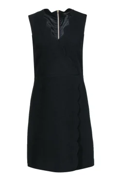 Ted Baker - Black Scalloped Sleeveless Sheath Dress Sz 6