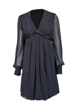 Ted Baker - Black Silk Long Sleeve Dress Sz 4