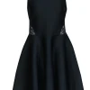 Ted Baker - Black Sleeveless Fit & Flare Dress w/ Embroidered Mesh Detail Sz 6
