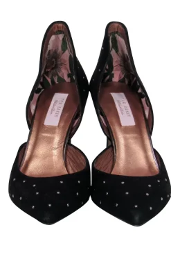 Ted Baker - Black Suede Studded Pointed Toe Pumps Sz 9.5