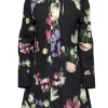 Ted Baker - Black w/ Multicolor Floral Print Parka Jacket Sz 4