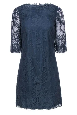 Ted Baker - Dusty Blue Lace Shift Dress Sz 4