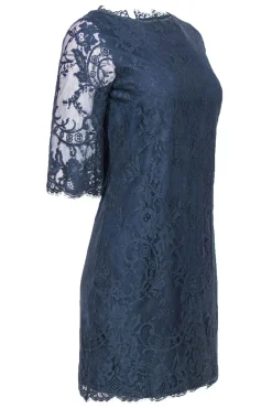 Ted Baker - Dusty Blue Lace Shift Dress Sz 4