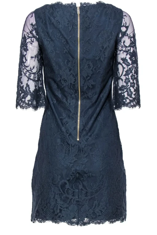 Ted Baker - Dusty Blue Lace Shift Dress Sz 4