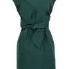 Ted Baker - Emerald Green Cap Sleeve Dress w/ Oversize Bow Sz 10