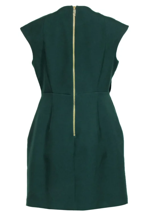 Ted Baker - Emerald Green Cap Sleeve Dress w/ Oversize Bow Sz 10