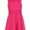 Ted Baker - Fuchsia Fit & Flare Neoprene Dress w/ Lace Details Sz 10