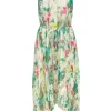 Ted Baker - Ivory w/ Multi Color Floral Print Pleated Dress Sz 6