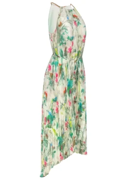Ted Baker - Ivory w/ Multi Color Floral Print Pleated Dress Sz 6
