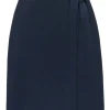 Ted Baker - Navy Wrap Skirt w/ Rose Gold "O" Ring Detail Sz 6