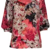 Ted Baker - Pink & Grey Floral Print Blouse Sz S