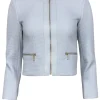 Ted Baker - Powder Blue Grid Textured Zip-Up Jacket Sz 2