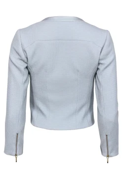 Ted Baker - Powder Blue Grid Textured Zip-Up Jacket Sz 2