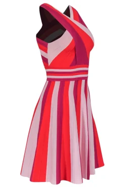 Ted Baker - Red, Pink & Fuchsia Crossed Top Knit Dress Sz 4