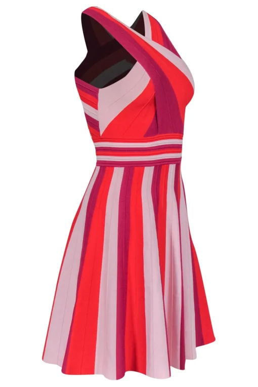 Ted Baker - Red, Pink & Fuchsia Crossed Top Knit Dress Sz 4