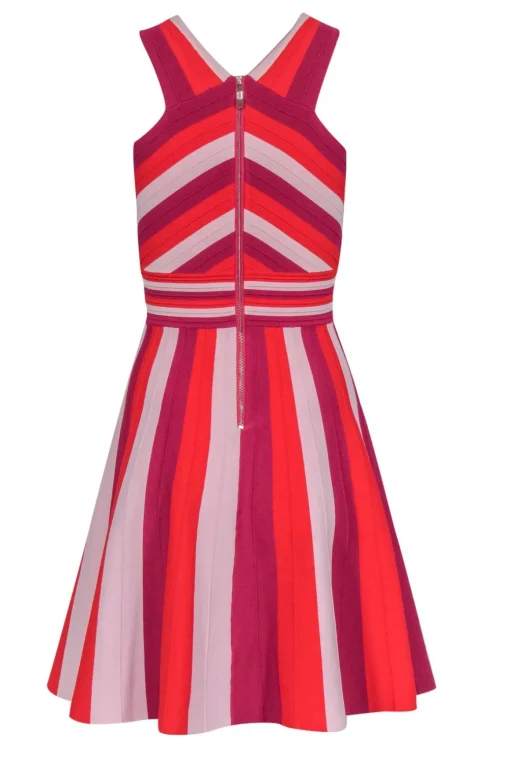 Ted Baker - Red, Pink & Fuchsia Crossed Top Knit Dress Sz 4