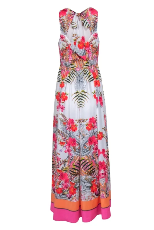 Ted Baker - White & Multi Color Floral Print Maxi Dress Sz 6
